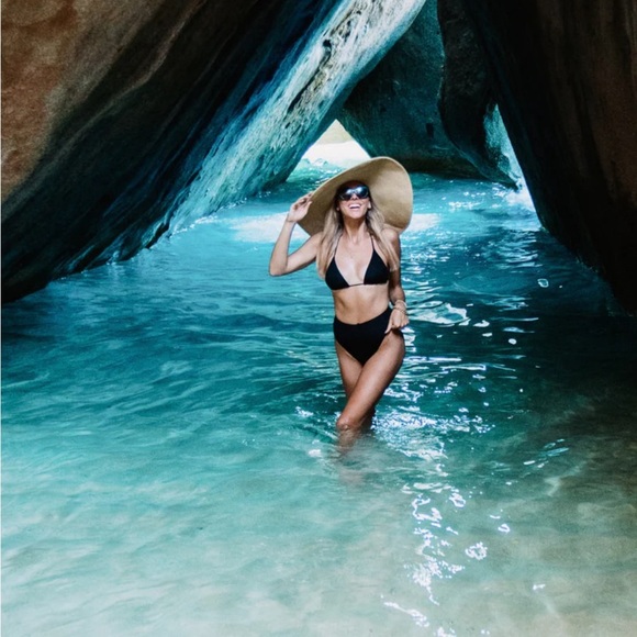 NEW! Kenny Flowers Mykonos Soft Eco Luxe Ribbed Bandeau Bikini Top & Bottom SZ S - Picture 2 of 14